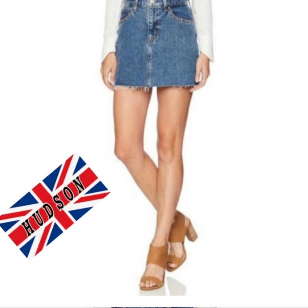 NWT HUDSON Jean Studded mini Denim Skirt MSRP$225